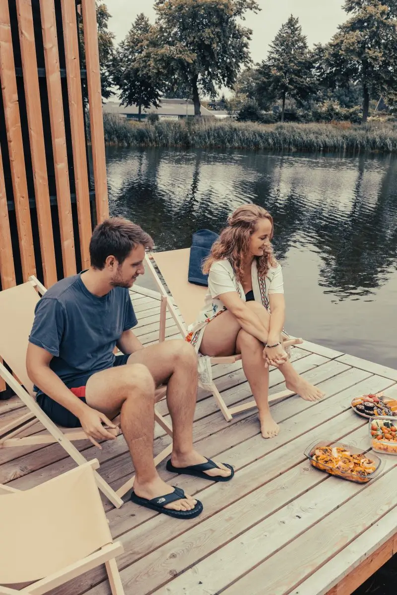 Picknick auf dem Sauna Steg